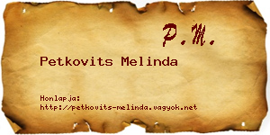 Petkovits Melinda névjegykártya