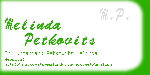 melinda petkovits business card